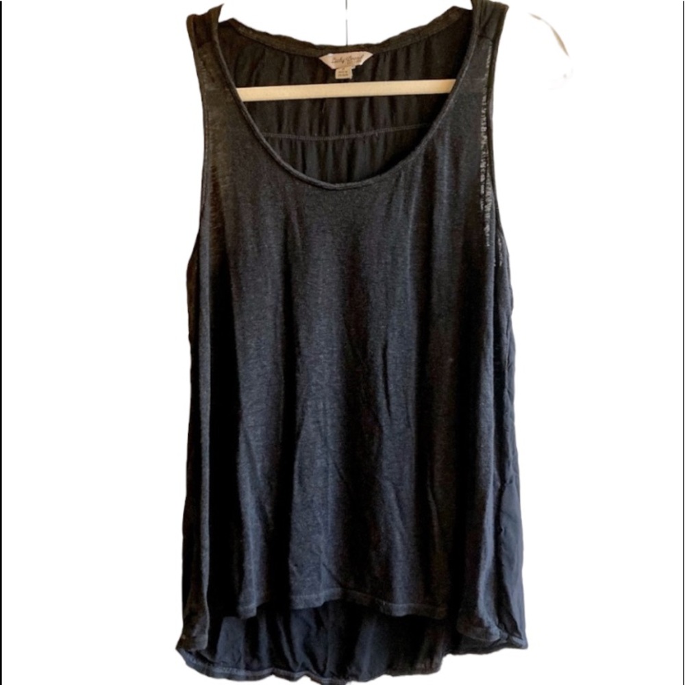 Lucky Brand: Linen Tank in Black | Sz S